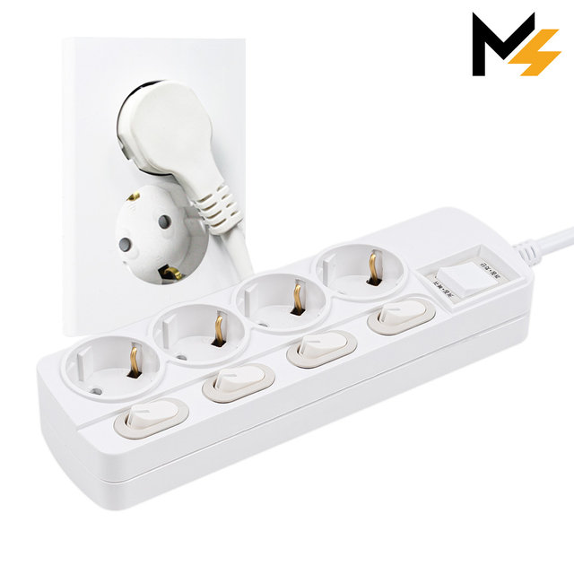 THE 슬림플러그 국산 개별 과부하차단 4구 멀티탭 납작 플러그 스위치 1.5m