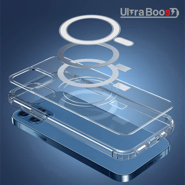 울트라부스트 맥세이프 클리어 케이스+고화질 액정보호 방탄보호필름 iPhone14 Promax