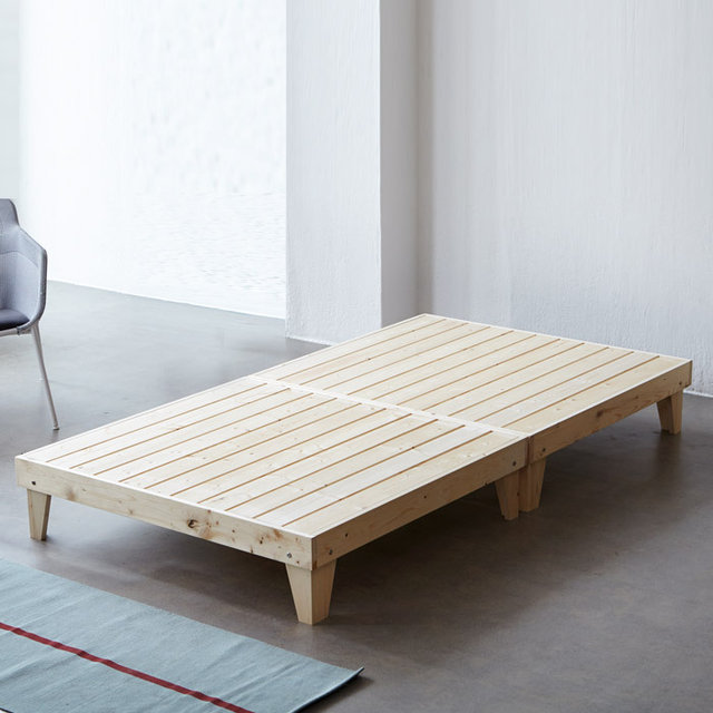 [보루네오] 모닝듀 소나무 원목 침대 SS (마루형) OT100