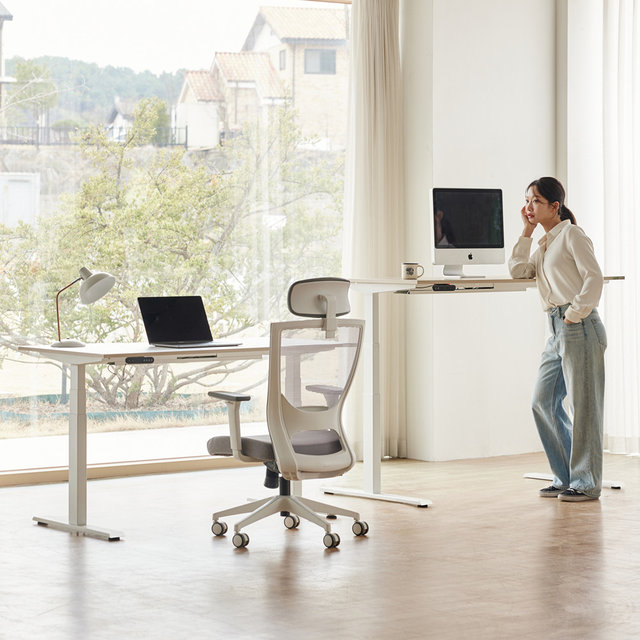 [비밀특가] 듀얼모터 높이조절 책상 모션데스크 듀얼플러스 3STEP 직각 1400X800