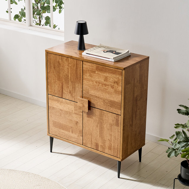 [착불배송 상세확인] G437 고무나무 원목 수납장 750(A타입) 1color