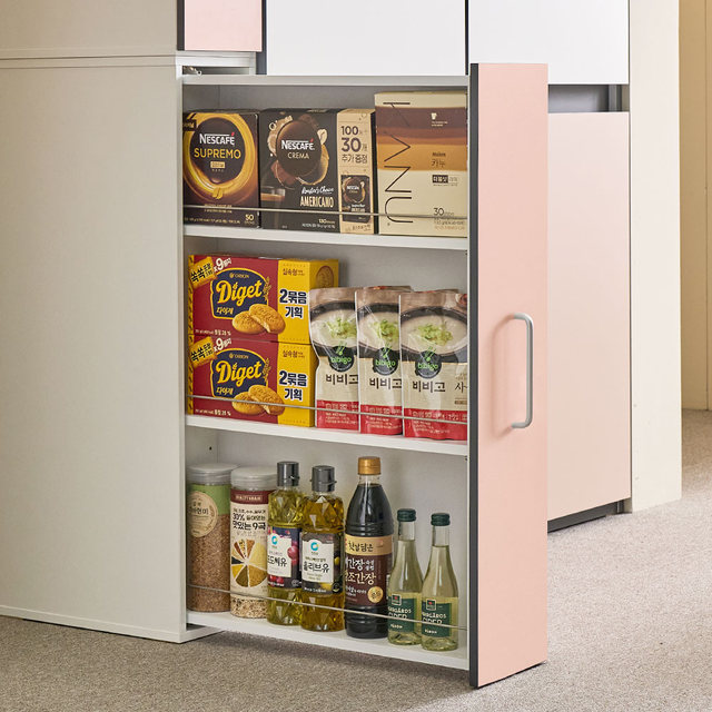 퍼시 슬라이딩 틈새장 200 주방 수납장 선반 냉장고 빌트인 팬트리