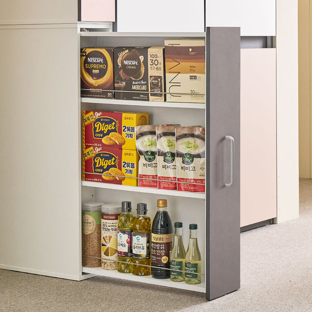 퍼시 슬라이딩 틈새장 200 주방 수납장 선반 냉장고 빌트인 팬트리