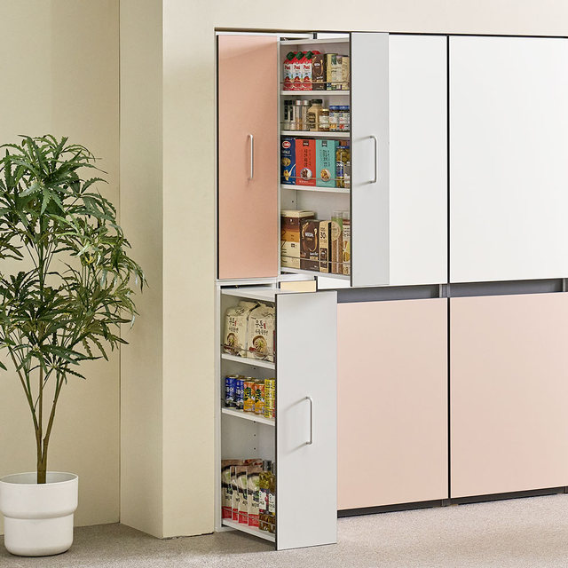 퍼시 슬라이딩 틈새장 200 주방 수납장 선반 냉장고 빌트인 팬트리