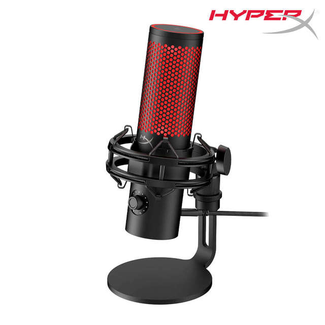 하이퍼엑스 쿼드캐스트 2 게이밍 방송용 유선 마이크(블랙)