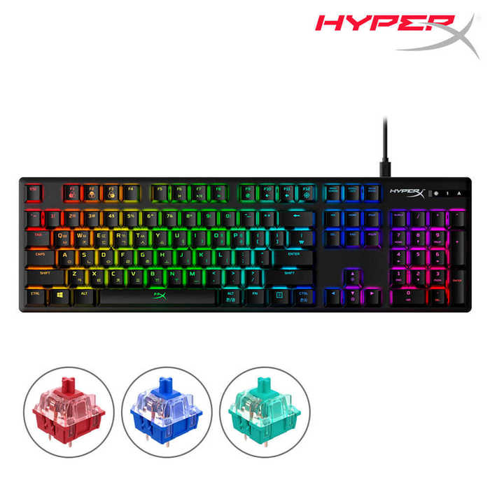 하이퍼엑스 알로이 오리진 RGB 아쿠아축 기계식 유선 게이밍 키보드 영문 각인
