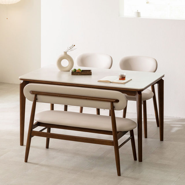 [비밀특가] 장인가구 해롤드 포세린 세라믹 다이닝 사각 4인 식탁 테이블 1400