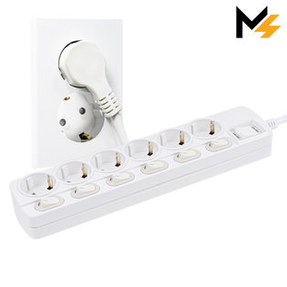 THE 슬림플러그 국산 개별 과부하차단 6구 멀티탭 납작 플러그 5m