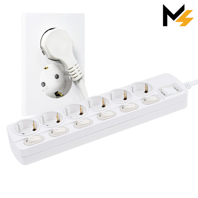 THE 슬림플러그 국산 개별 과부하차단 6구 멀티탭 납작 플러그 5m