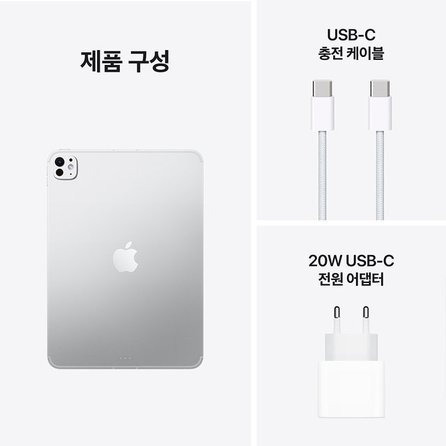 아이패드 프로 11 M5 Wi‑Fi + Cellular 256GB 스탠다드 글래스 - 실버 [ME2P4KH/A]