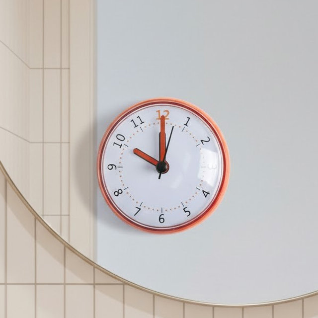 무소음 흡착 출근준비 인테리어 방수 원형 화장실 욕실시계