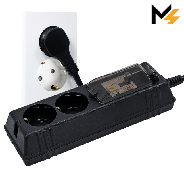 슬림플러그 국산 고용량 에어컨 히터 세탁기 과부하차단 누전차단 블랙 2구 5m