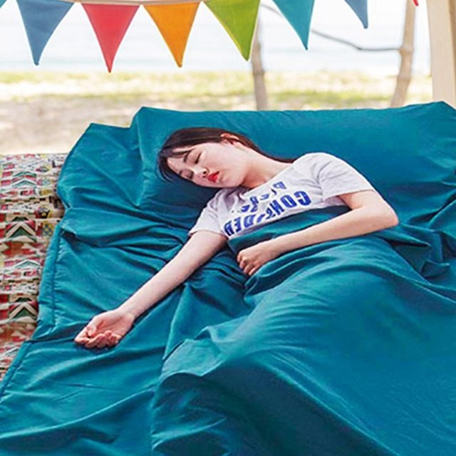 침낭라이너 115x210cm 블루 여행용 휴대용 침구커버