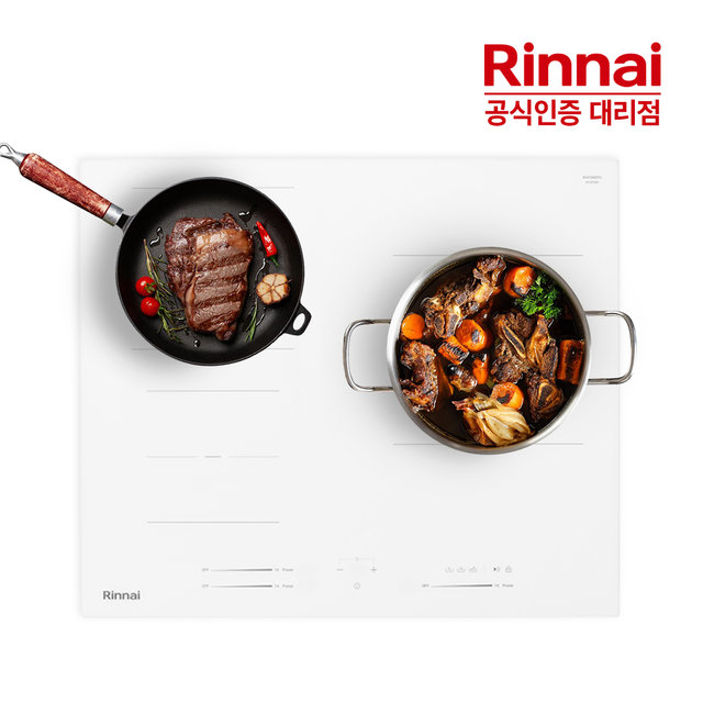 [전국무료설치] 린나이 3구 인덕션 전기레인지 IHLW634EX 유로케라 화이트글라스 3,400W HM