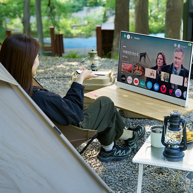스마트 TV 구글5.0 81cm(32인치) QLED 야외 캠핑 무선 휴대용 포터블 티비 