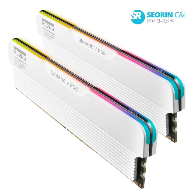 [서린공식] 에센코어 클레브 DDR5-6000 CL28 URBANE V RGB 화이트 패키지 서린 (32GB(16Gx2))