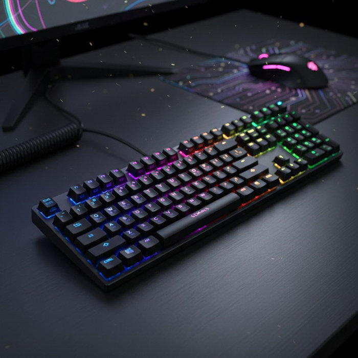 덱키보드 CBL-108S 만텔라 RGB 기계식 키보드 저소음적축