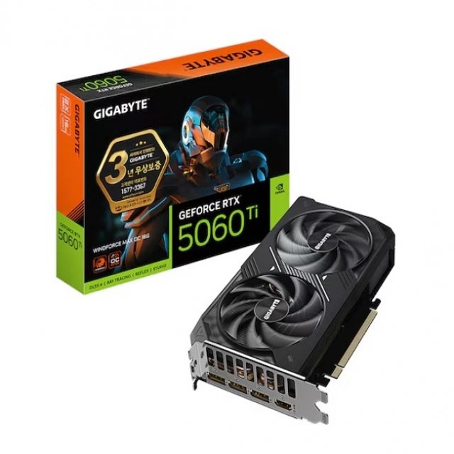  GIGABYTE 지포스 RTX 5060 Ti WINDFORCE MAX OC D7 16GB 제이씨현