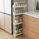 히키스 폭좁은 슬림 틈새선반 3단 이동식 트롤리 얇은 9.5CM 슬라이드 HTB4