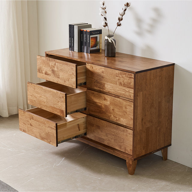 리버스 고무나무원목 광폭 1200와이드체스트서랍장