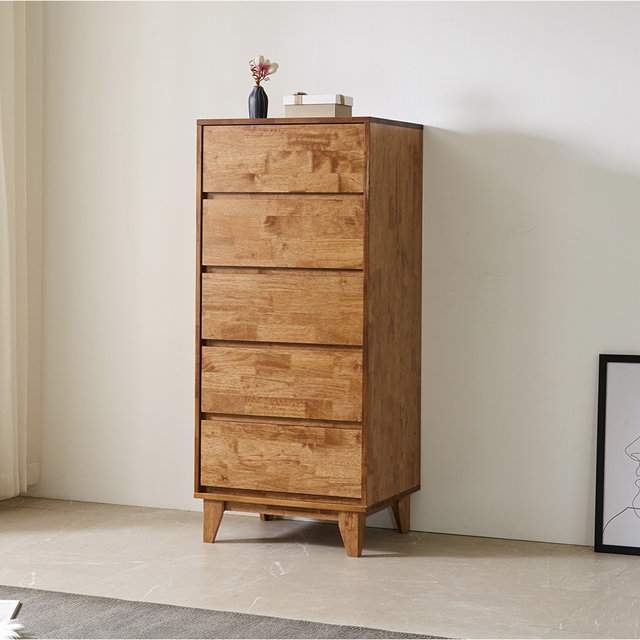 리버스 고무나무원목 광폭 5단서랍장 600 침실 원룸 거실 혼수