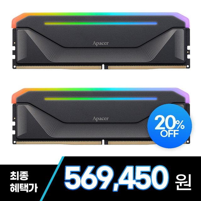 [서린공식] Apacer DDR5-6000 CL38 NOX RGB 블랙 패키지 (32GB(16Gx2))