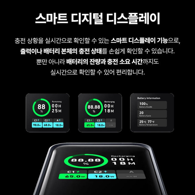 앤커 프라임 20000mAh 200W 보조배터리 A1336 블랙