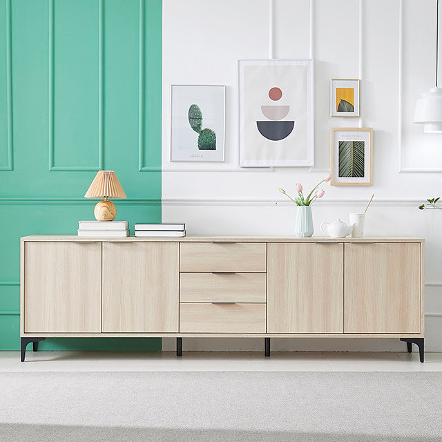 [착불배송 상세확인] G5312 3단 서랍 수납거실장 2100 4colors