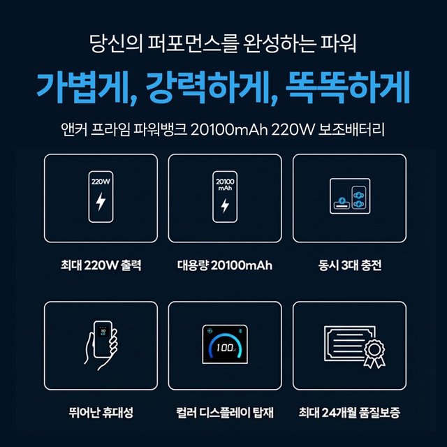 ANKER 프라임 파워뱅크 20100mAh 220W 보조배터리 A110B