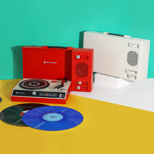 레트로 감성 턴테이블 1970년대 스타일 포터블 양방향 블루투스 LP 턴테이블 사운드룩 LP007LP _바이닐