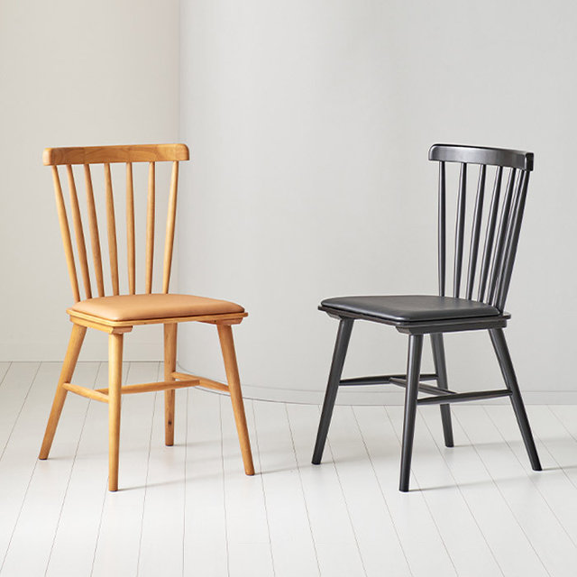 자연원목 식탁 의자 (가죽방석) P00000SH