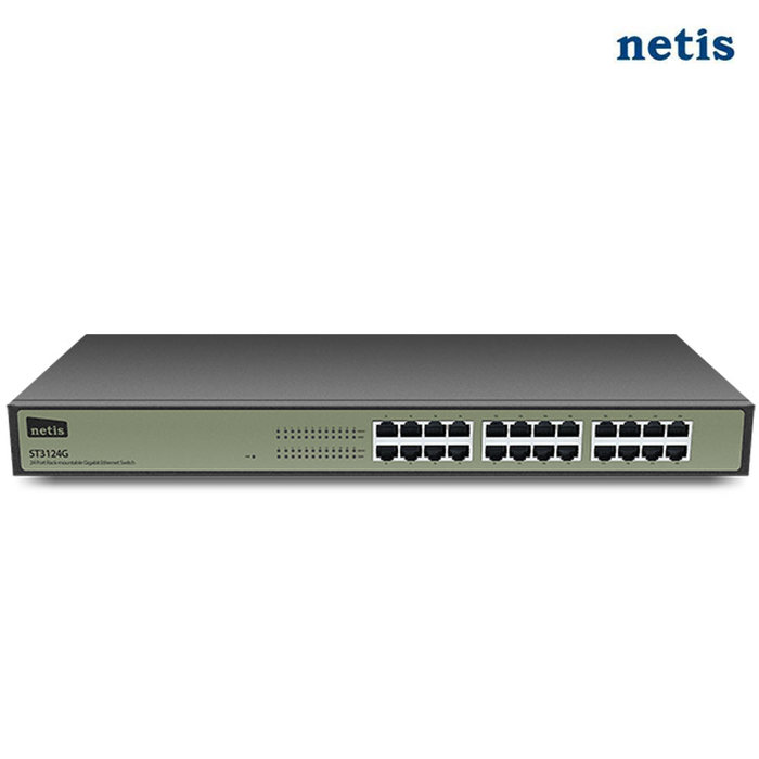 네티스 ST3124G 24포트 스위칭허브 기가 LAN 1000Mbps 스위치허브 3년 A/S