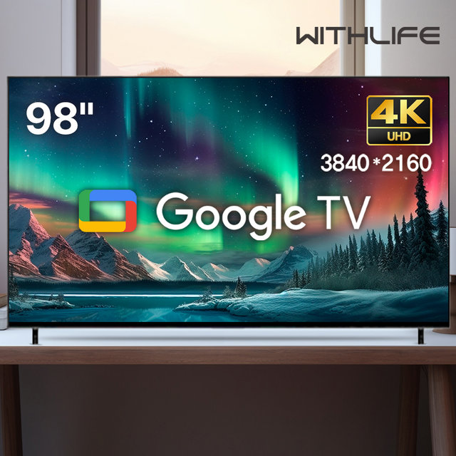 위드라이프 구글 248cm(98인치) 4K UHD 스마트TV 대형 스크린 고화질 LED 안드로이드티비_기사방문 스탠드 설치