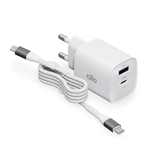 알로코리아 라이트 GaN 45W 갤럭시 아이폰 초고속 멀티 충전기 어댑터 UC245GPD + C타입 케이블 포함