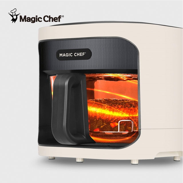 매직쉐프 투명 글라스 에어프라이어 4L 터치 베이지 MAF-H400CW
