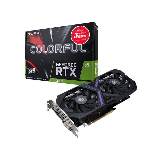 Colorful 지포스 RTX 3050 GAMING DUO V4 D6 6GB 피씨디렉트_VGA