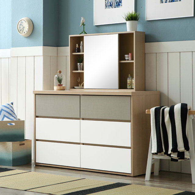 화장대서랍장 120cm (3단서랍장+수납거울) TP362