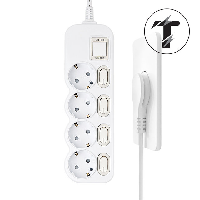 탭앤탭 국산 개별 스위치 과부하차단 납작플러그 슬림플러그 멀티탭 4구 40cm 전기세 절약 멀티콘센트