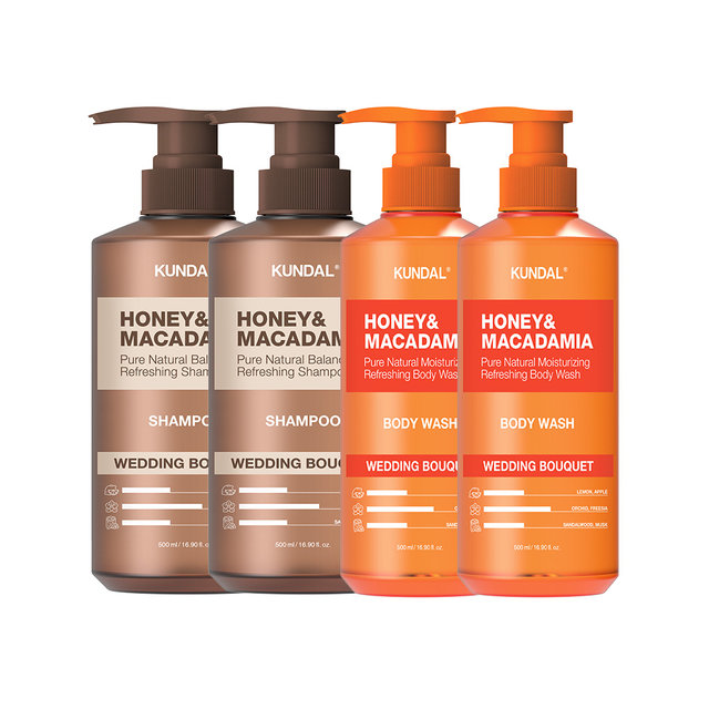 쿤달 네이처 샴푸 웨딩부케 500ml x2개+바디워시 웨딩부케 500ml x2개