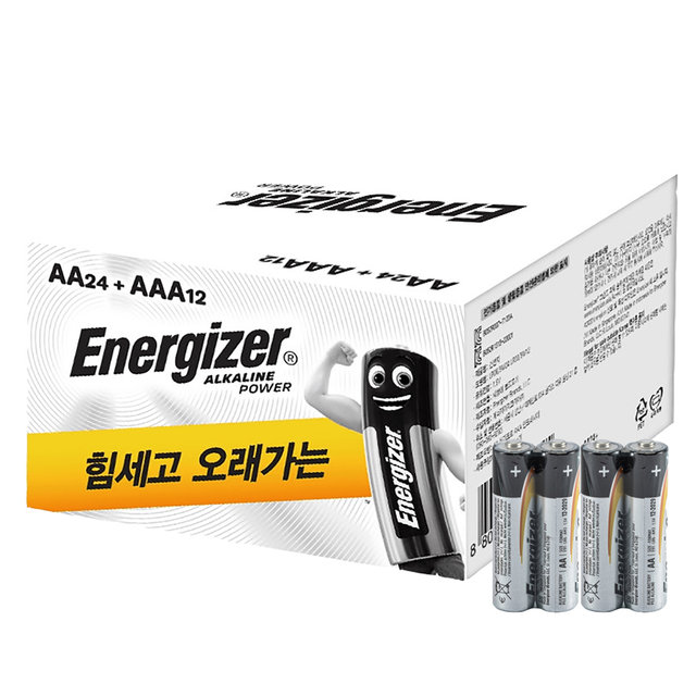 에너자이저 알카라인 기획팩 건전지 혼합 36입 (AA 24 + AAA 12)