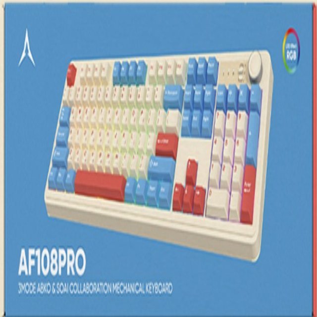ABKO AF108PRO 독거미 콜라보 기계식 키보드(코랄 블루 / 경해축)