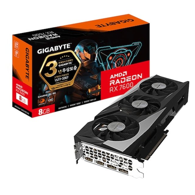 GIGABYTE 라데온 RX 7600 GAMING OC D6 8GB 제이씨현_G