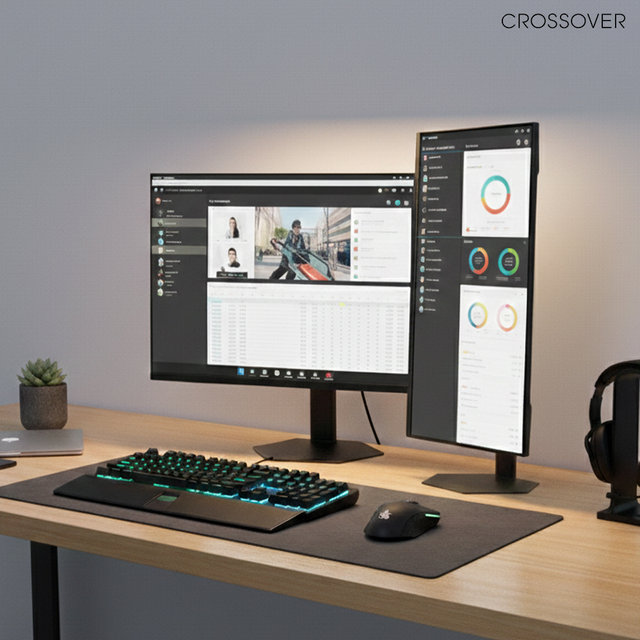 크로스오버 27QM168C QHD IPS USB-C 68cm 피벗 120Hz 게이밍 컴퓨터 모니터 무결점