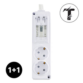 1+1 국산 고용량 멀티탭 배선차단 2구 1.5m 에어컨 건조기 세탁기 대형가전 4000W