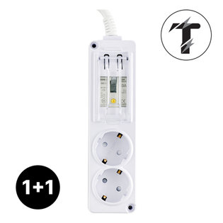 1+1 국산 고용량 멀티탭 누전차단 2구 40cm 에어컨 건조기 세탁기 대형가전 4000W