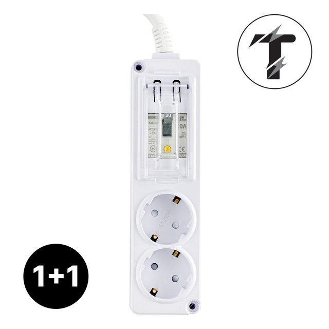 1+1 국산 고용량 멀티탭 누전차단 2구 5m 에어컨 건조기 세탁기 대형가전 4000W