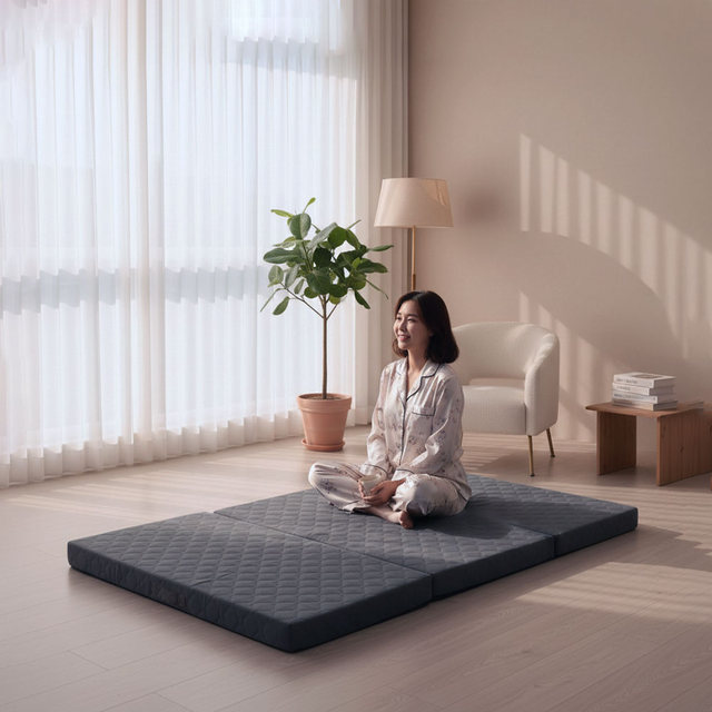 3단 접이식 매트리스 토퍼겸용 고밀도폼 바닥형 10cm 싱글(S)