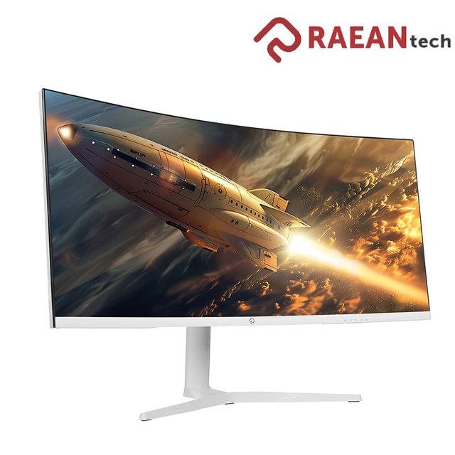 래안텍 PANTHEON CQA34C80SM 화이트 Fast VA 180 WQHD USB-C 멀티스탠드 게이밍 무결점 커브드 모니터