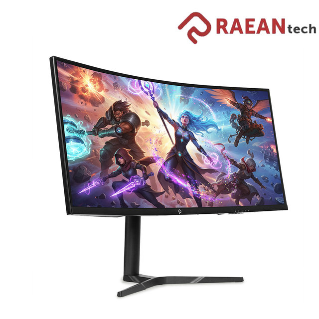 래안텍 PANTHEON CQA34C80SM 블랙 Fast VA 180 WQHD USB-C 멀티스탠드 게이밍 무결점 커브드 모니터