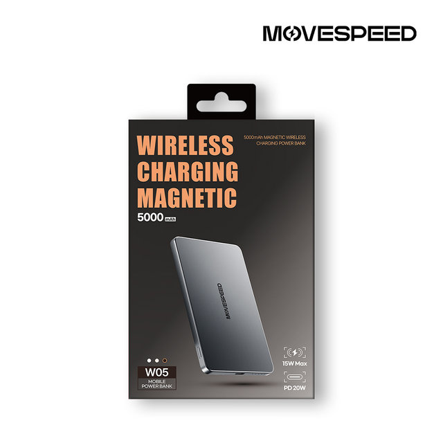 무브스피드 20W 맥세이프 무선 충전 보조배터리 5000mAh W05 티타늄 그레이
